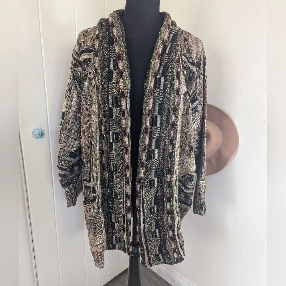 VTG The Icing Sweater Patchwork Metallic Maximalist Rock Boho Whimsigoth Y2K